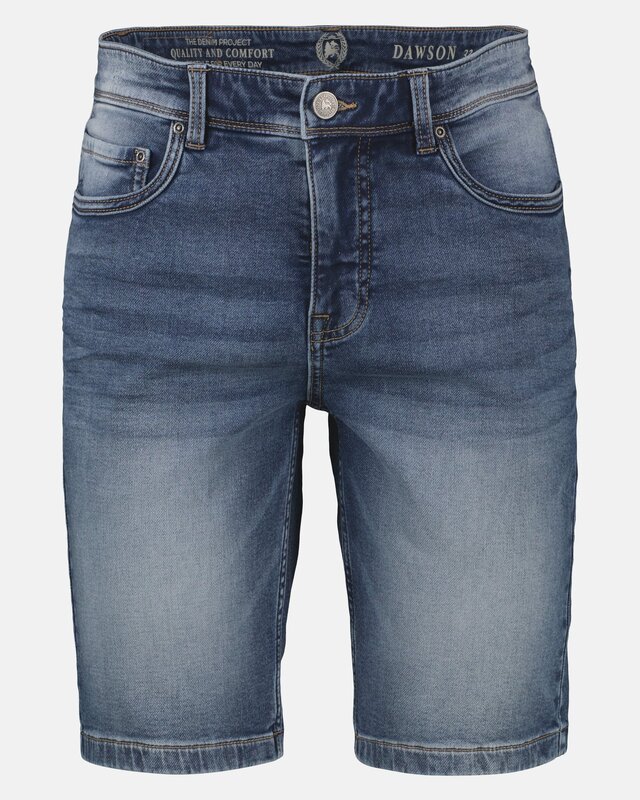 Lerros Denim Short, Baxter Style - Mid Blue Used Wash