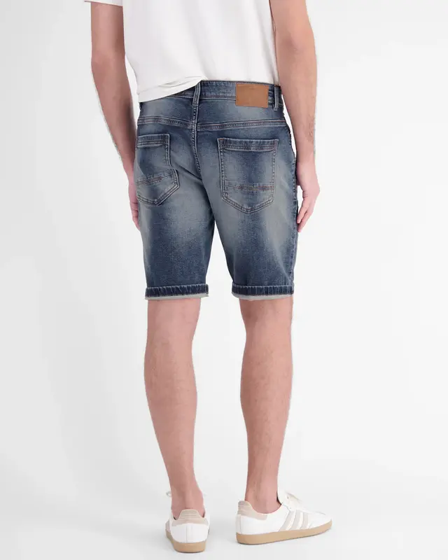 Lerros Denim Short, Baxter Style - Mid Blue Used Wash