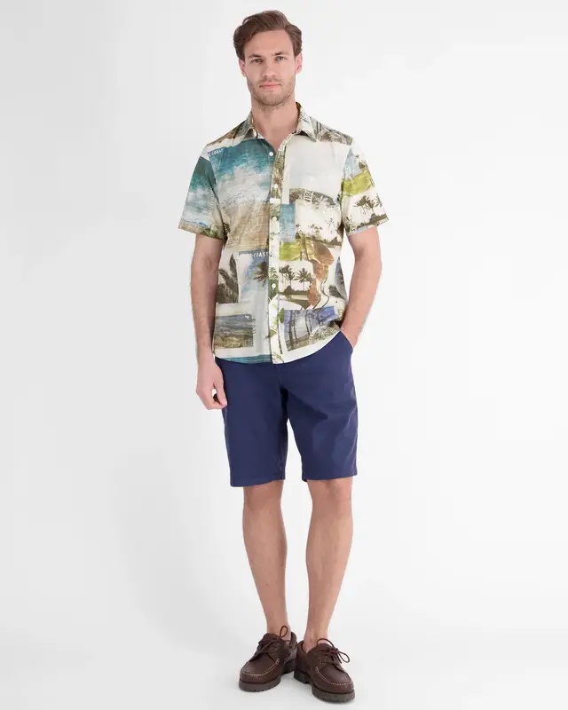 Lerros Stretch Hemd Hawaï - Reef Blue