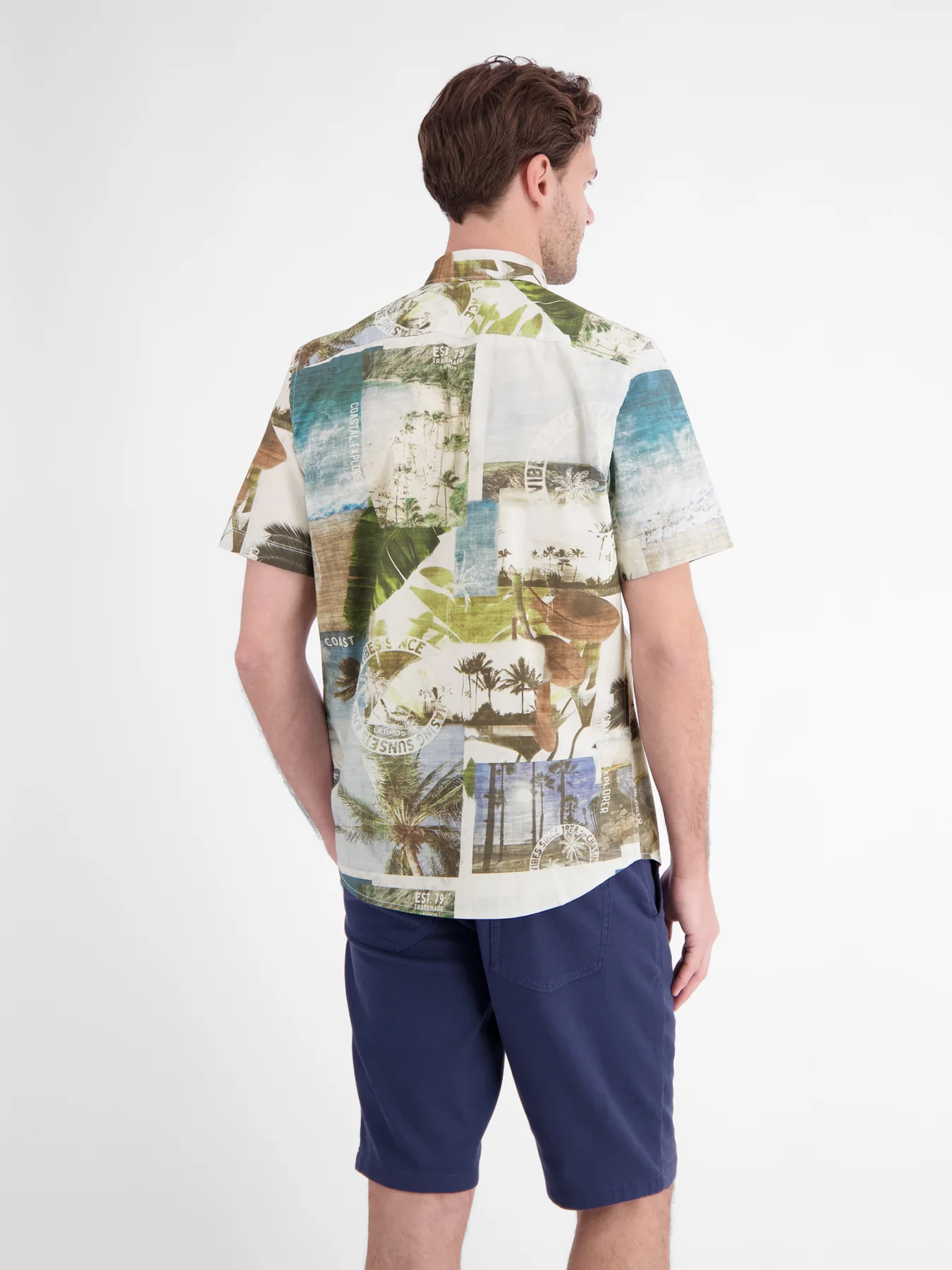 Lerros Stretch Hemd Hawaï - Reef Blue