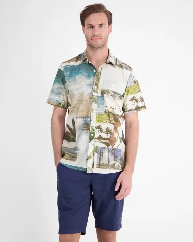 Lerros Stretch Shirt Hawaï - Reef Blue