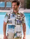 Lerros Stretch Overhemd Hawaï - Reef Blue