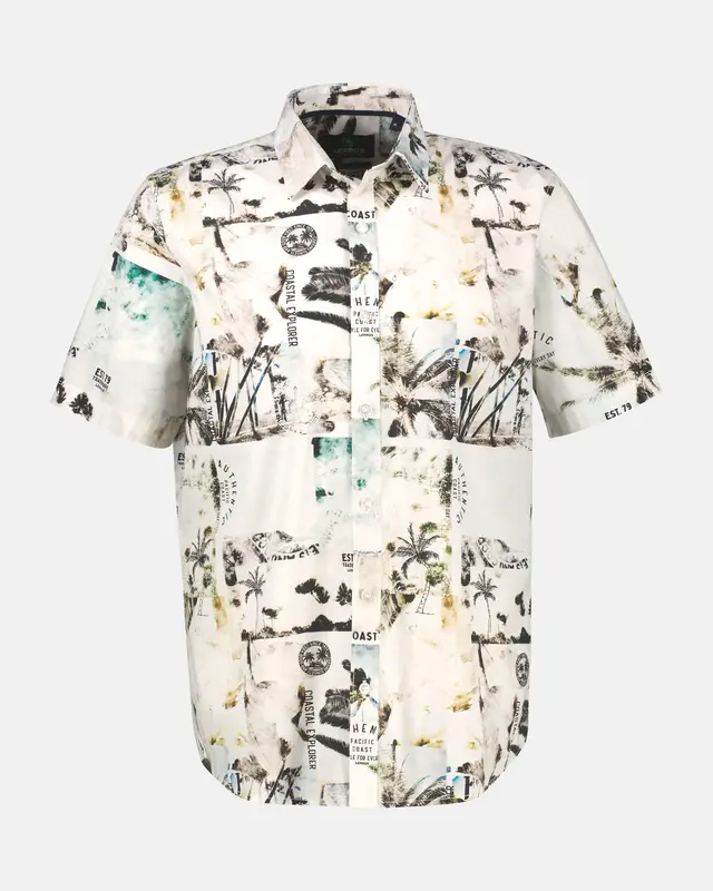 Lerros Hawaiian Stretch Shirt - Broken White