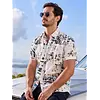 Stretch Overhemd Hawaiiaanse Stijl - Broken White