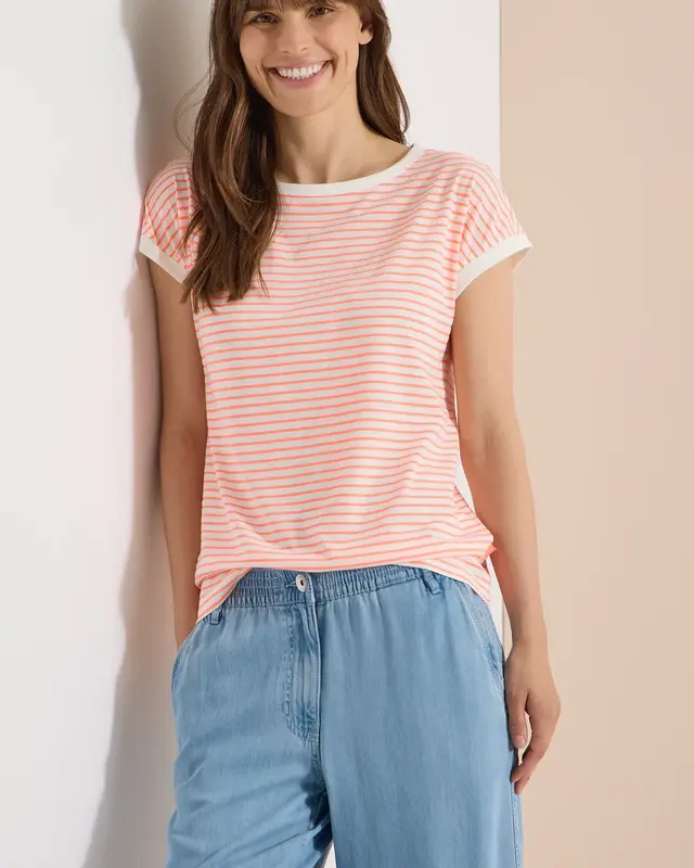 Cecil Shirt met Strepen - Coral