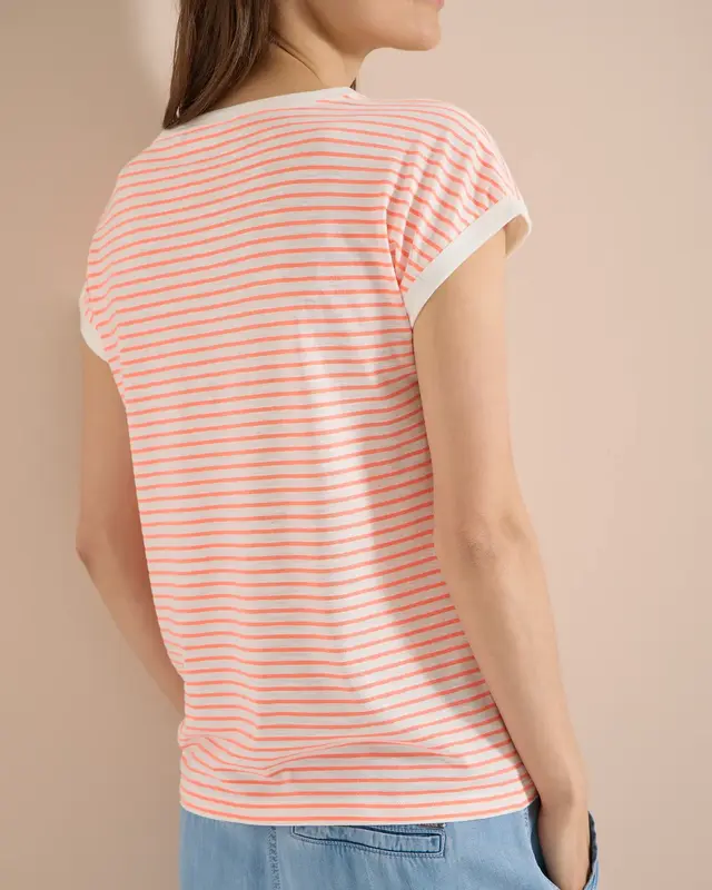 Cecil Shirt mit Streifen - Coral