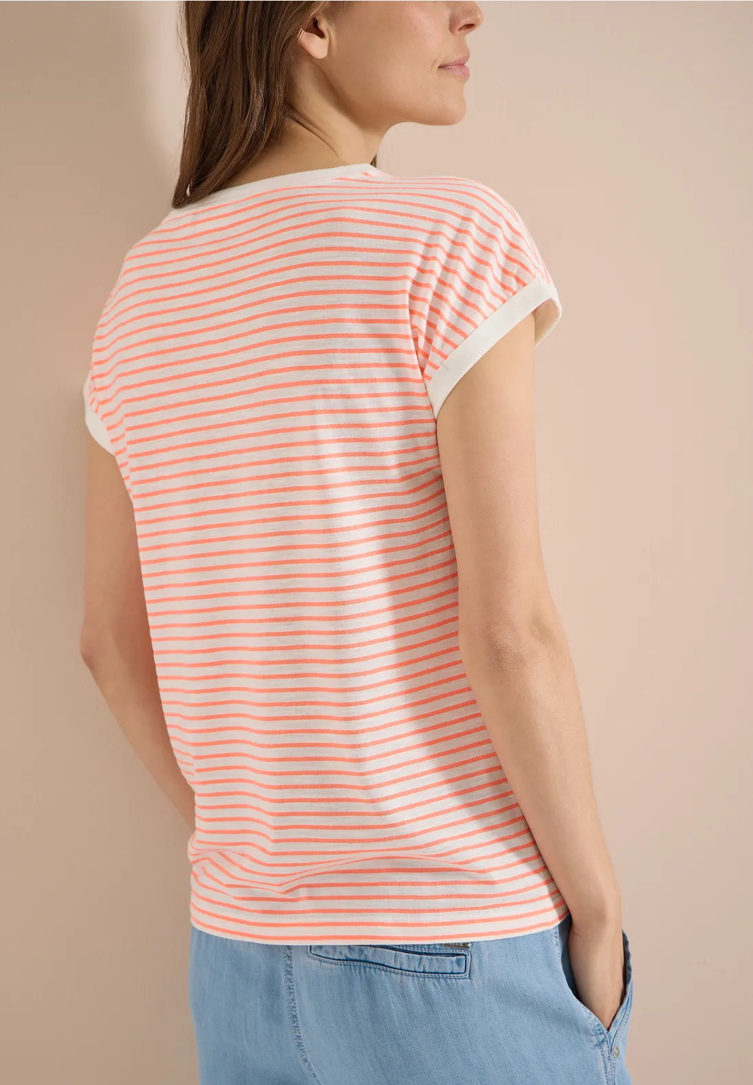 Cecil Shirt mit Streifen - Coral