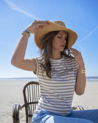 Elvira Collections Top Luna - Striped Creme