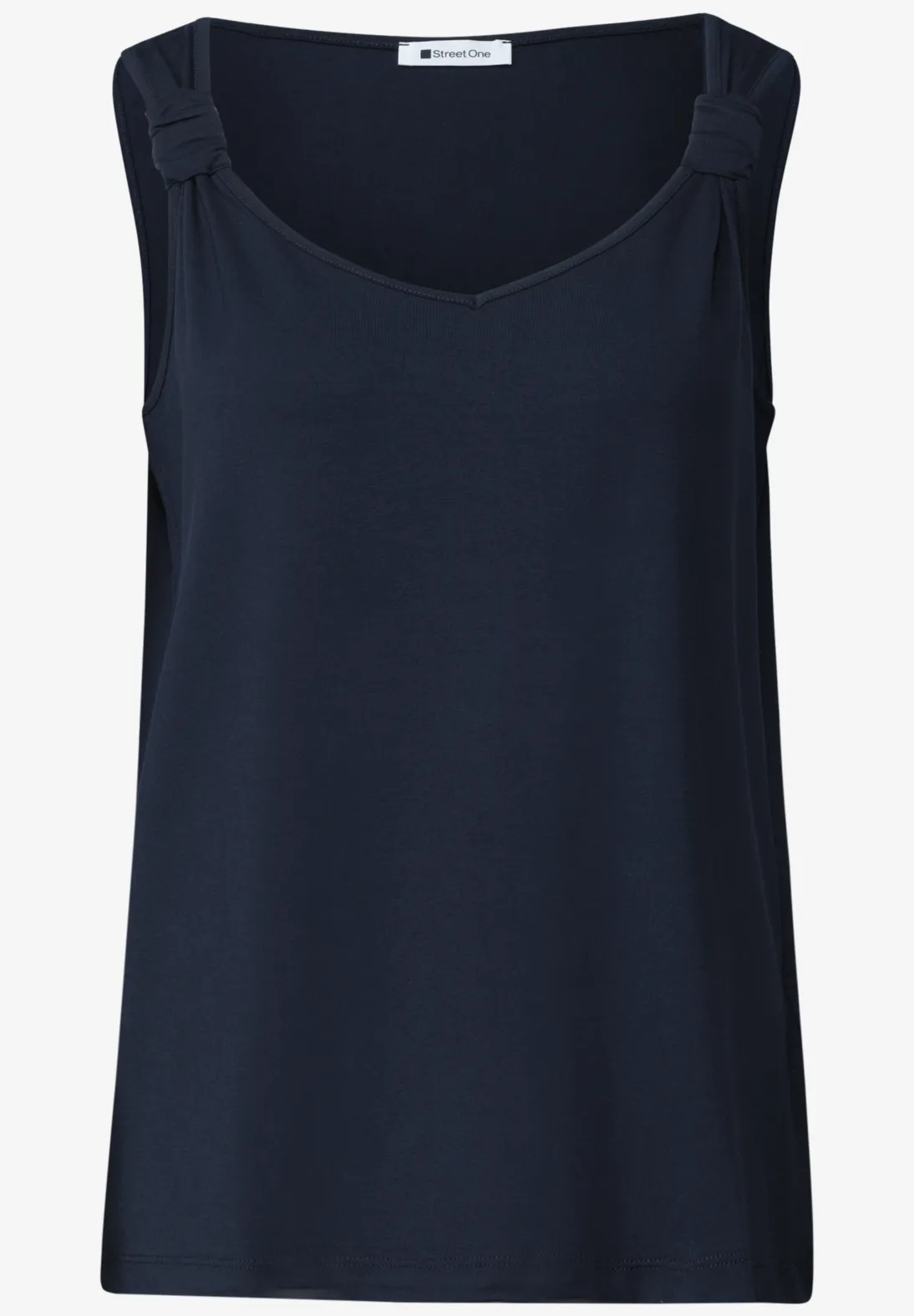 Street One Jersey Top Knotdetail - Deep Blue