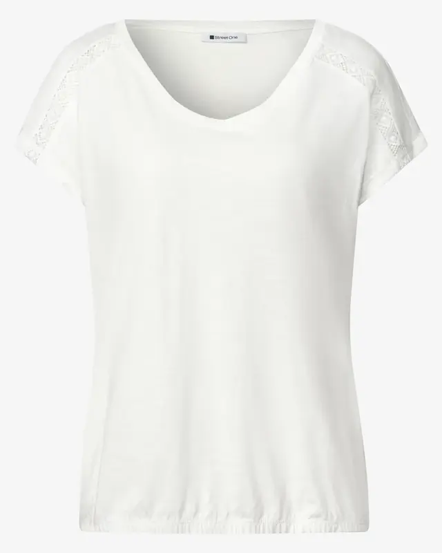 Street One Shirt met Gehaakt Detail - Off White