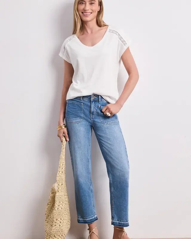 Street One Shirt met Gehaakt Detail - Off White