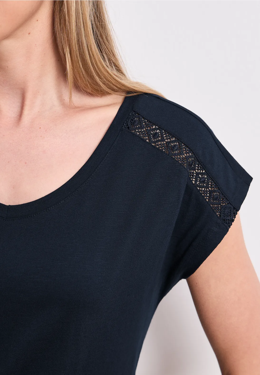 Street One Shirt met Gehaakt Detail - Deep Blue
