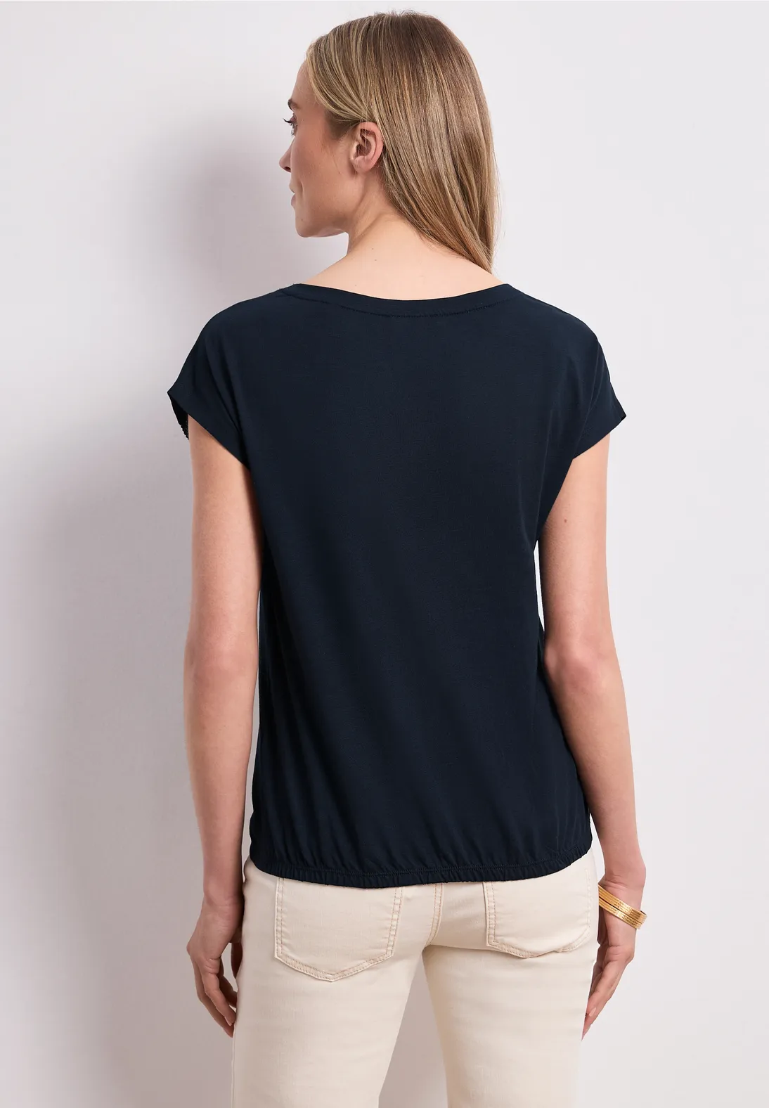 Street One Shirt met Gehaakt Detail - Deep Blue