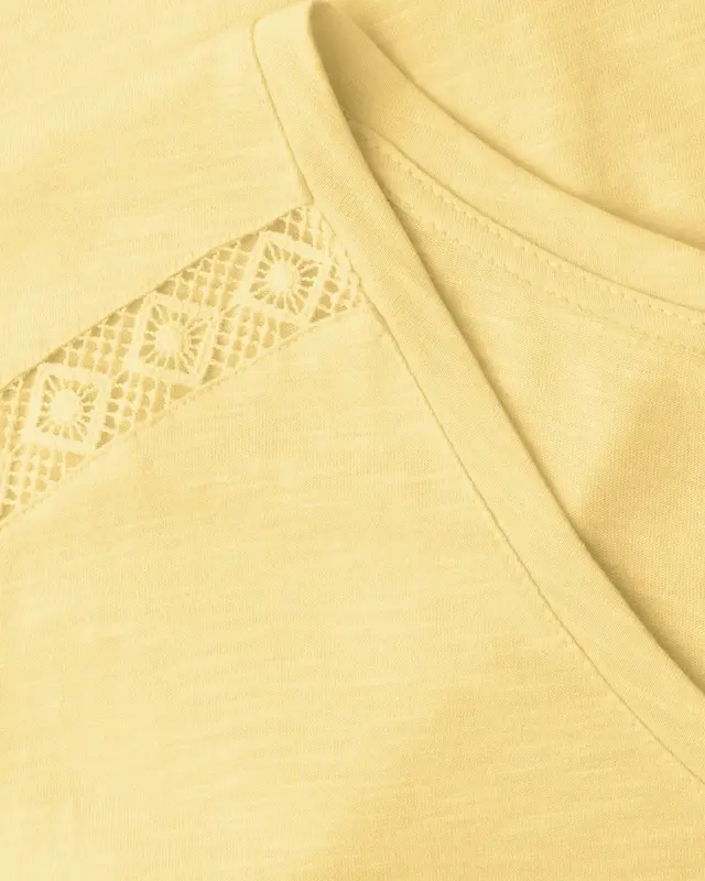 Street One Shirt met Gehaakt Detail - Soft Yellow