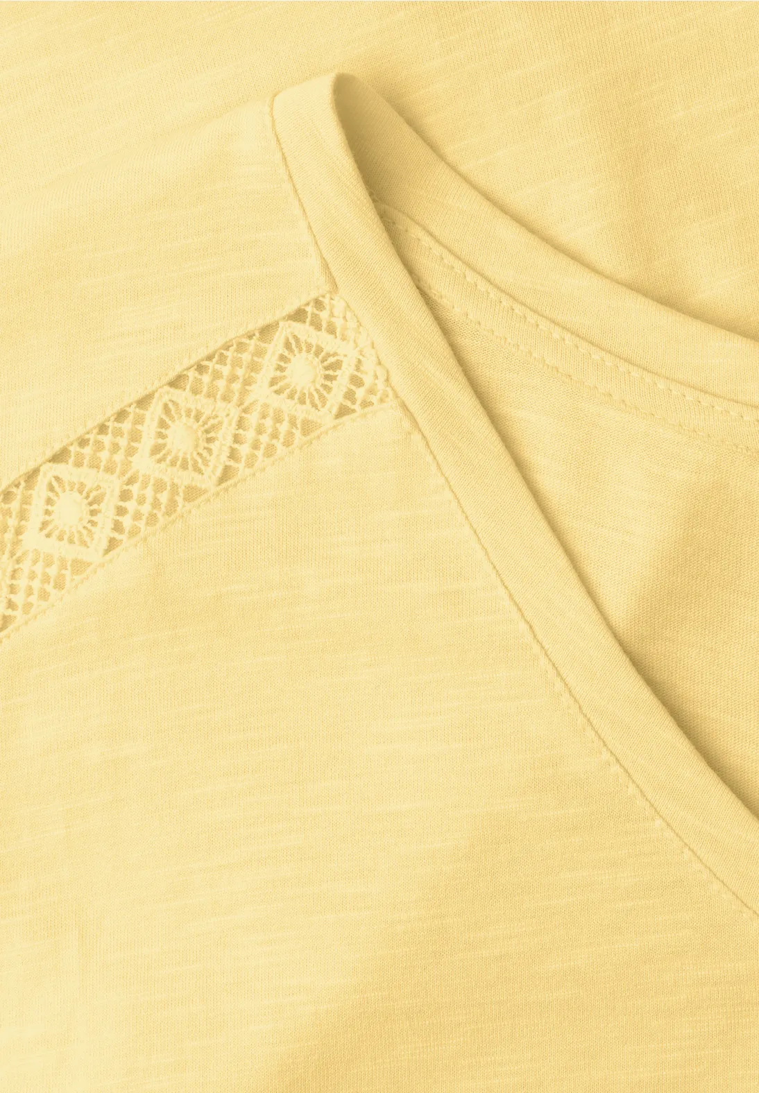 Street One Shirt met Gehaakt Detail - Soft Yellow