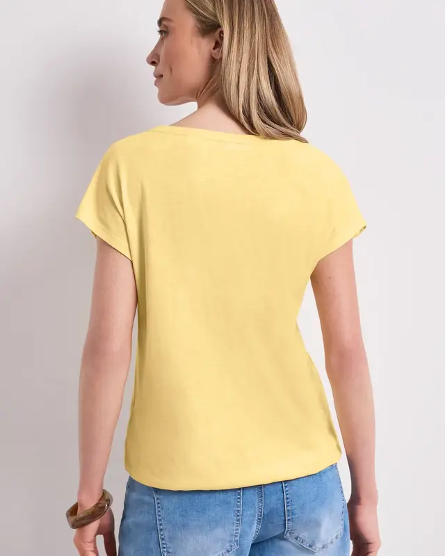 Street One Shirt met Gehaakt Detail - Soft Yellow