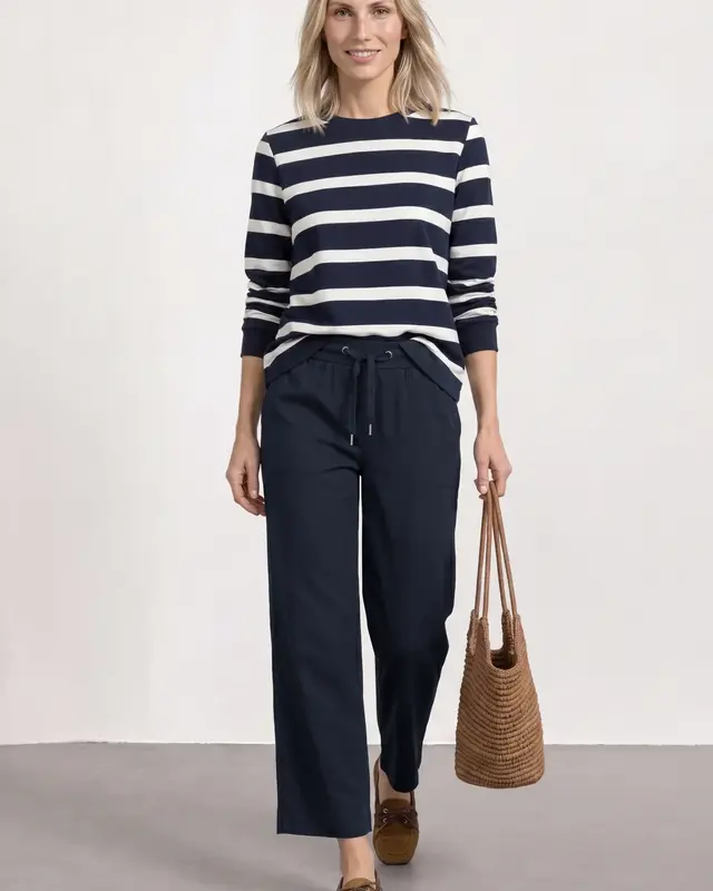 Street One Straight Leg Pants - Deep Blue