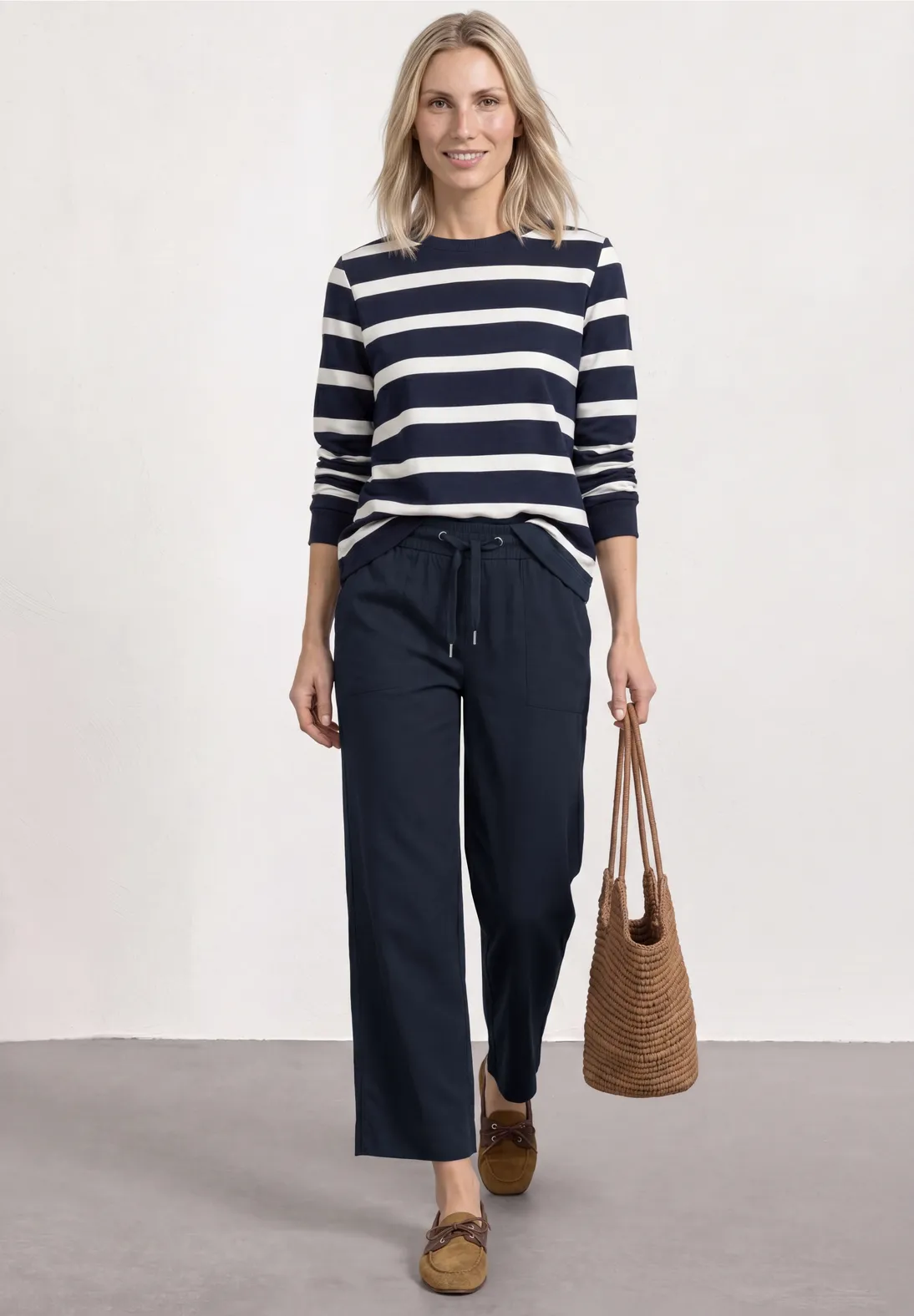 Street One Straight Leg Pants - Deep Blue