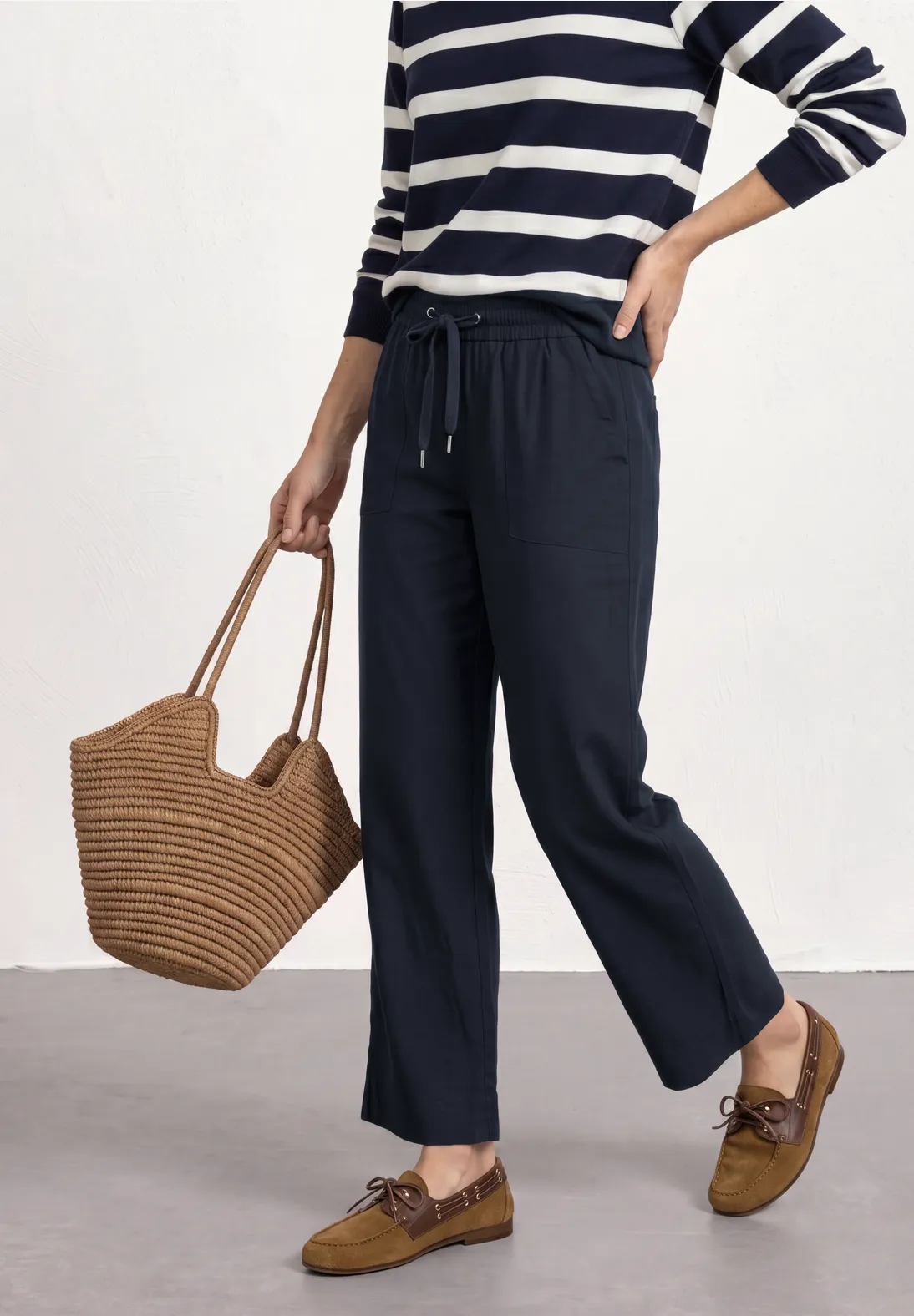 Street One Straight Leg Hose - Deep Blue