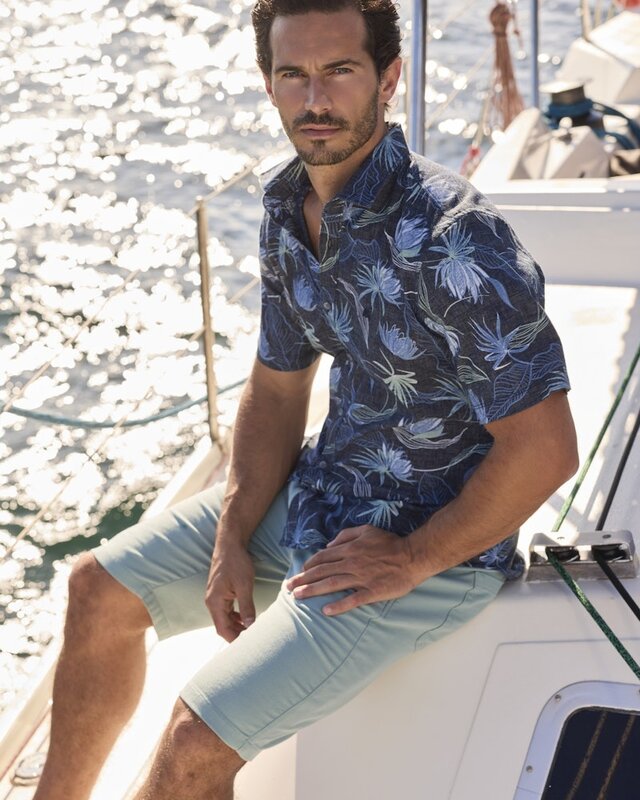Lerros Hemd Blumenprint - Classic Navy