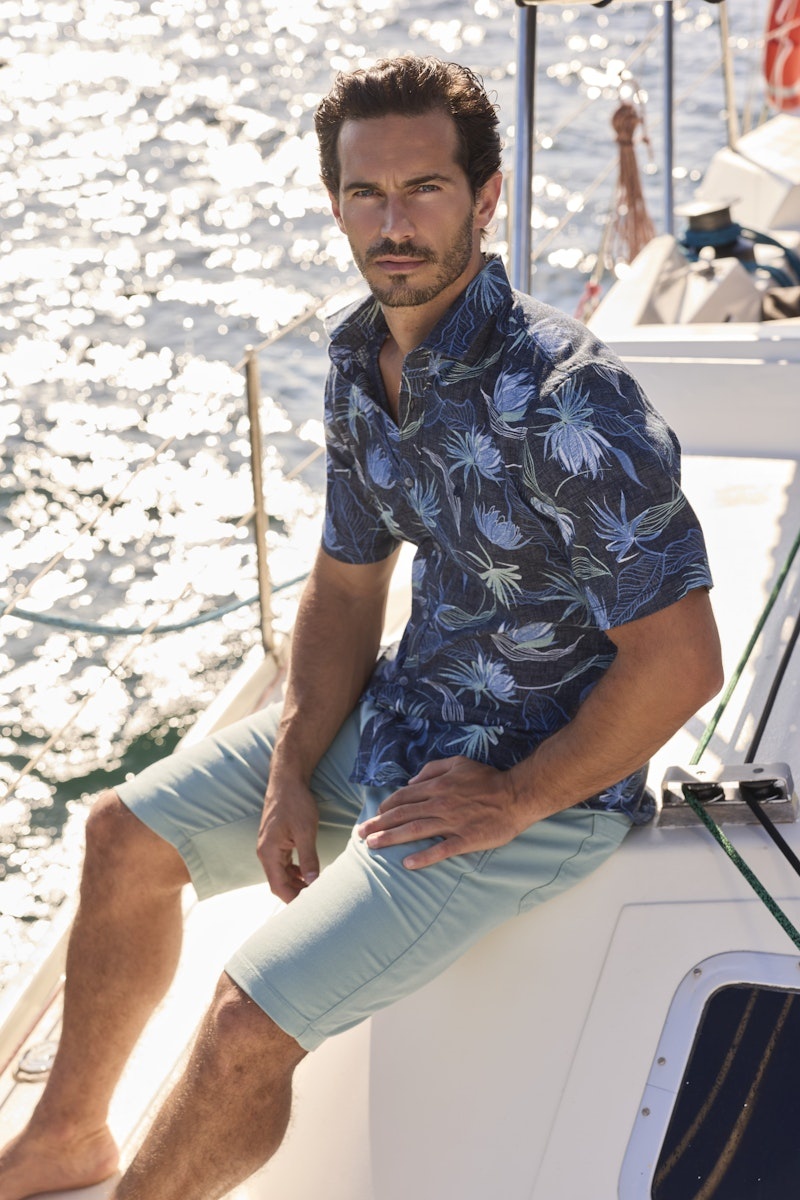 Lerros Hemd Blumenprint - Classic Navy