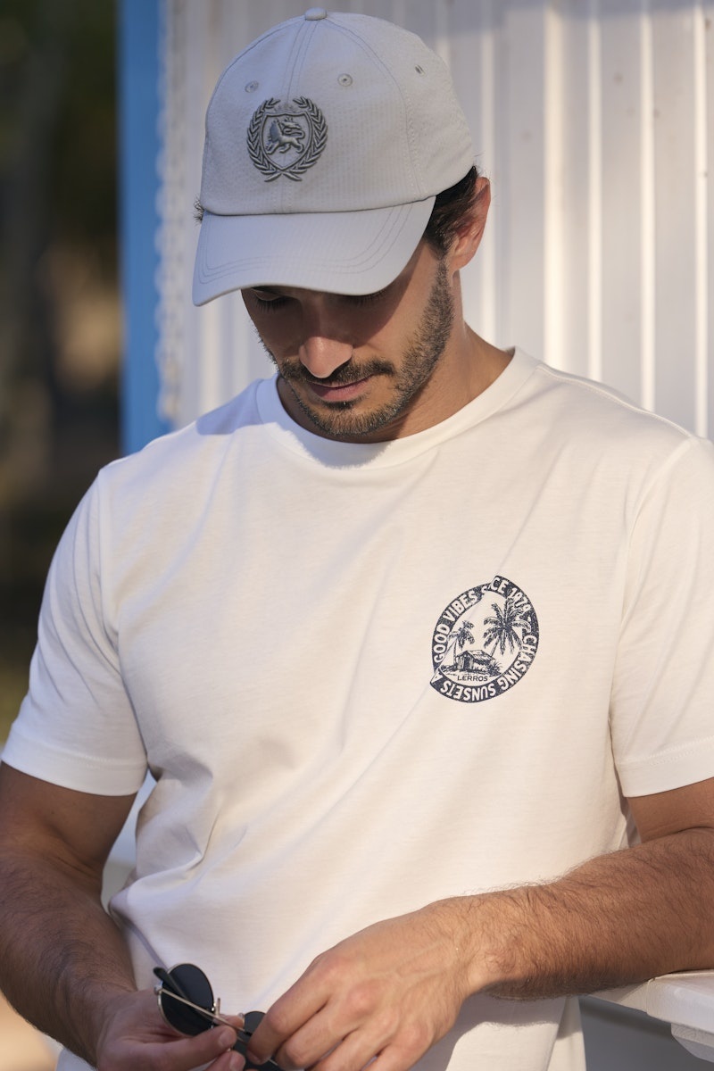 Lerros T-Shirt Chestprint - Broken White