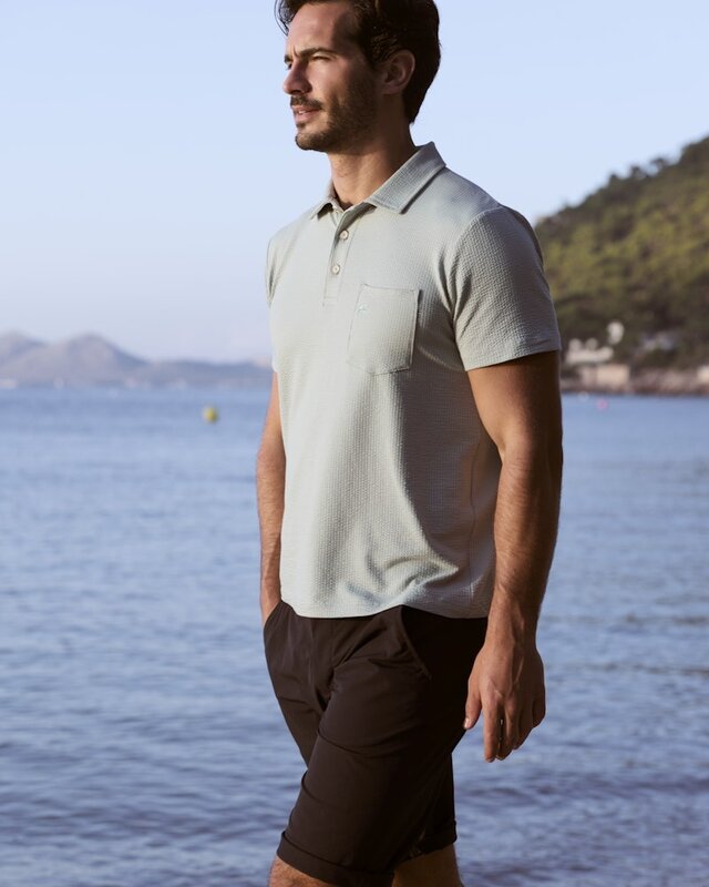 Lerros Seersucker Poloshirt - Bay Green
