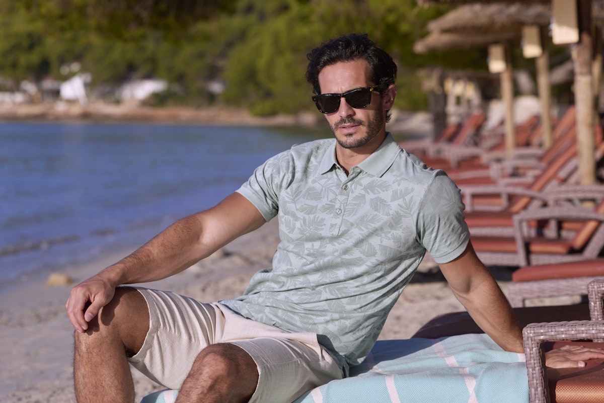 Lerros Poloshirt with Floral Print - Bay Green