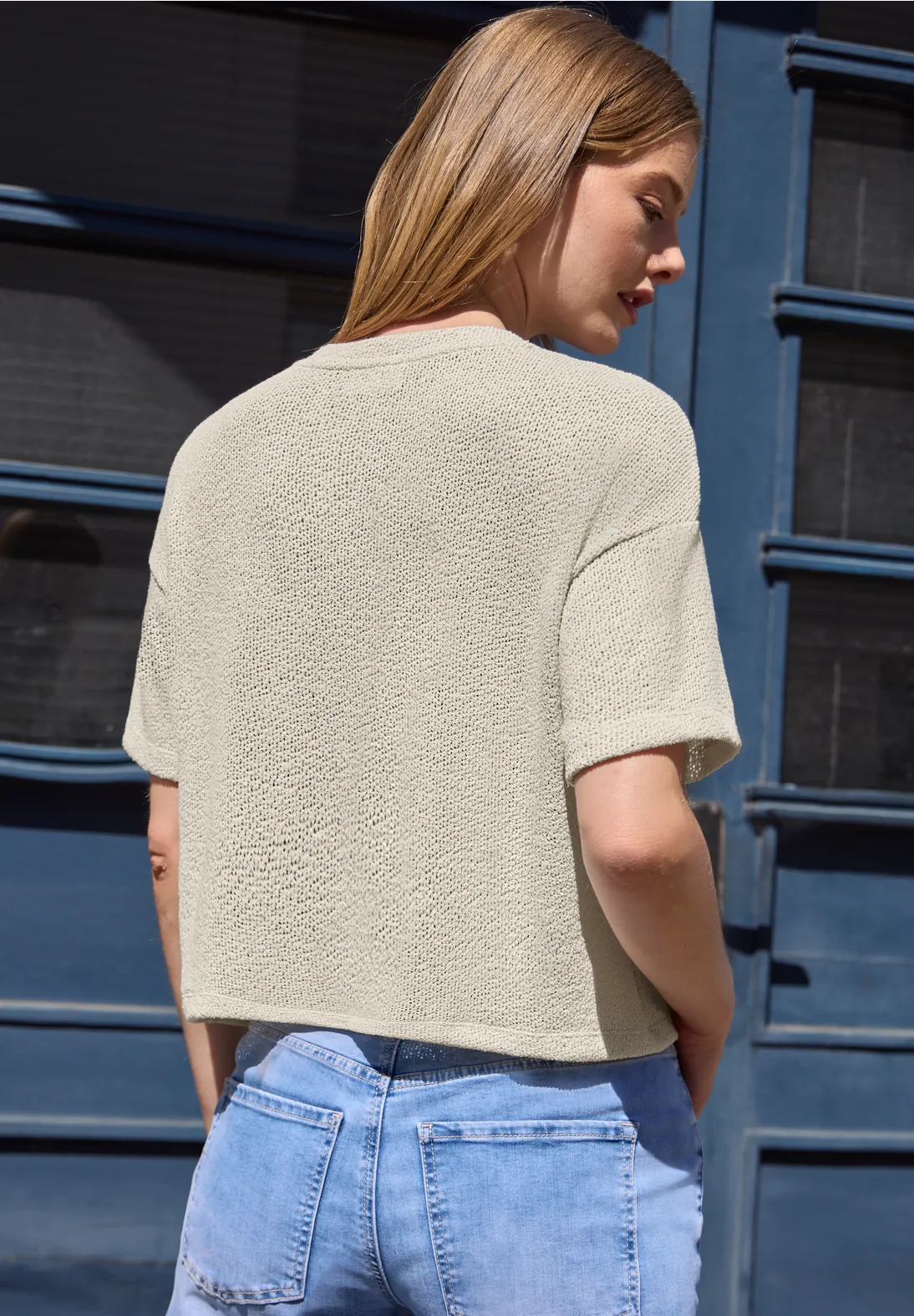 Street One Studio Kurzarm Cardigan - Clay Sand