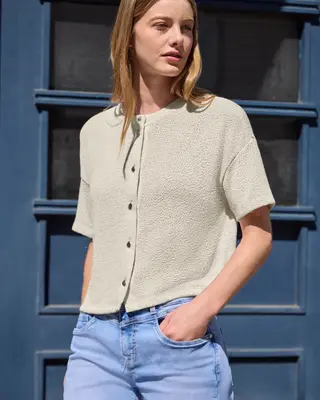 Street One Studio Kurzarm Cardigan - Clay Sand