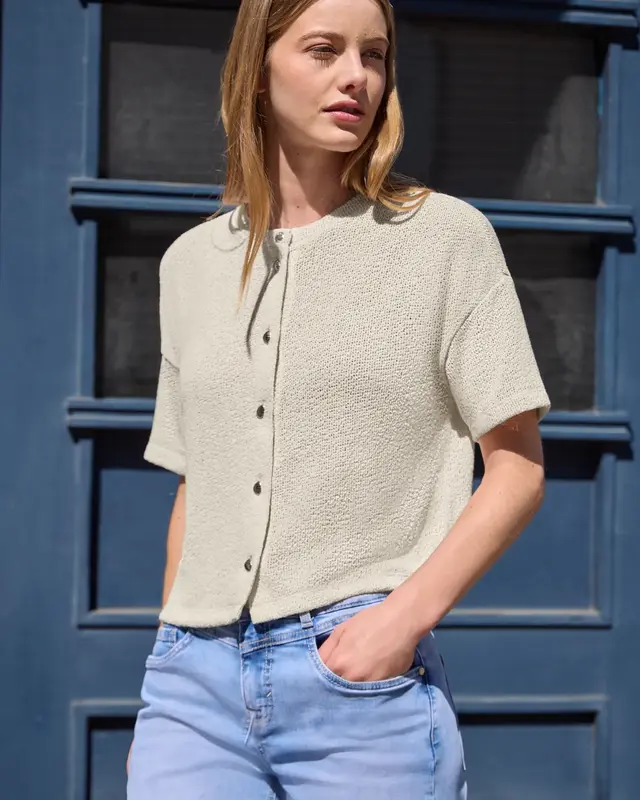 Street One Studio Vest Korte Mouw - Vanilla Sand
