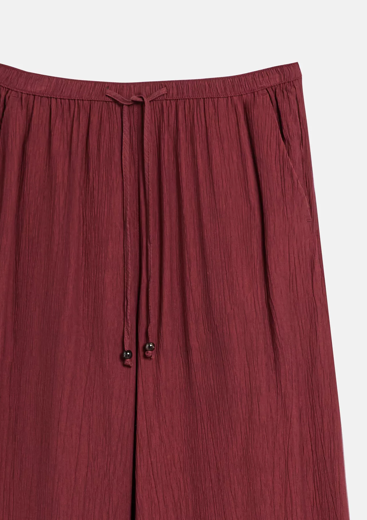 QS by S. Oliver Crepe Broek Wijde Pijpen - Bordeaux
