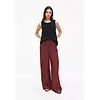 Crepe Pants Wide Leg - Bordeaux