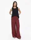 QS by S. Oliver Crepe Pants Wide Leg - Bordeaux