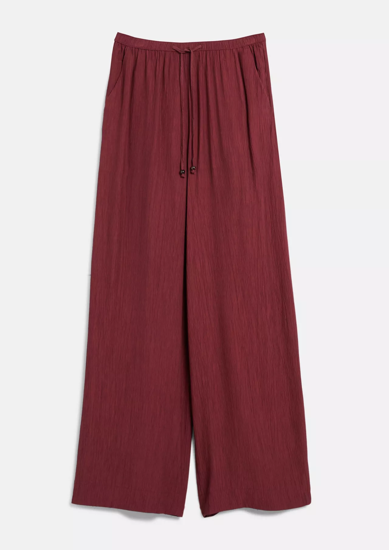 QS by S. Oliver Crepe Pants Wide Leg - Bordeaux