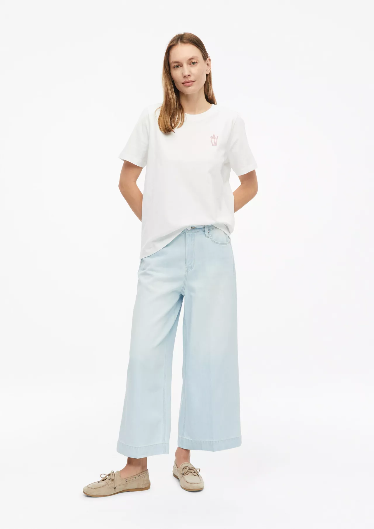 S. Oliver T-Shirt mit Backprint - White