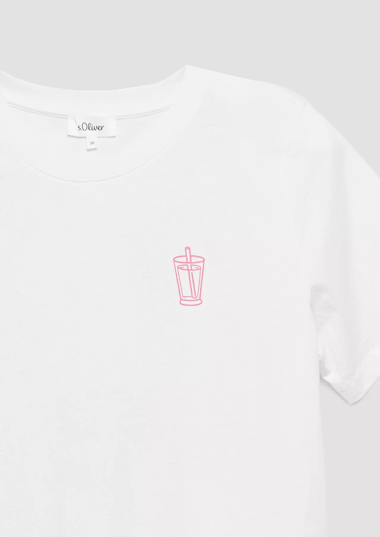 S. Oliver T-Shirt met Backprint - White
