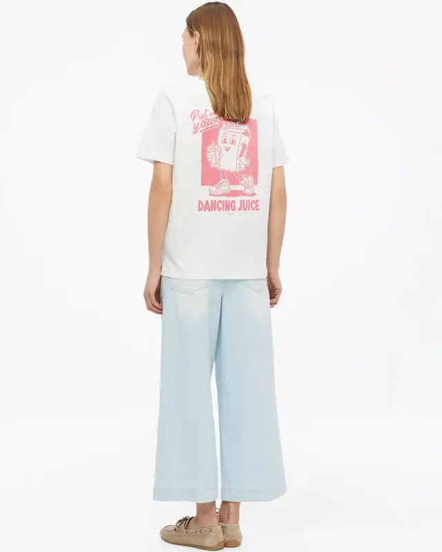 S. Oliver T-Shirt mit Backprint - White