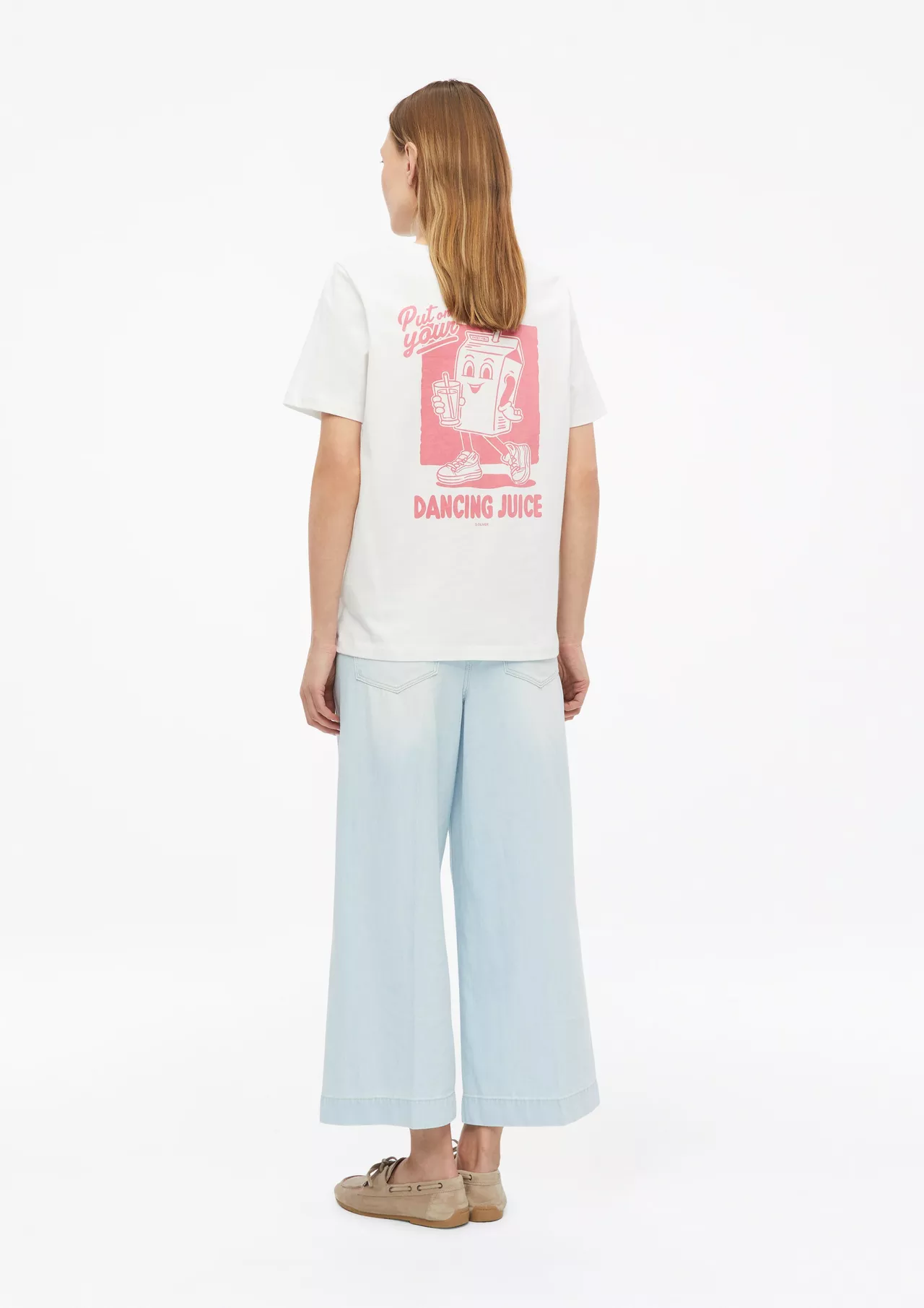 S. Oliver T-Shirt with Backprint - White