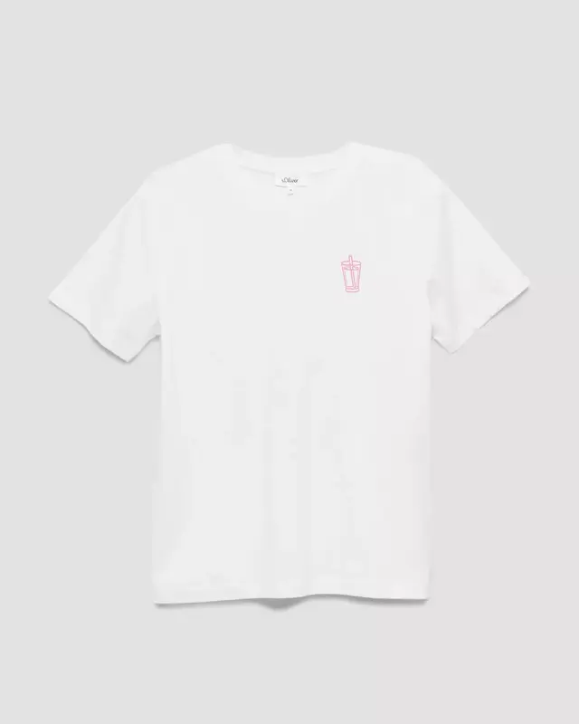 S. Oliver T-Shirt met Backprint - White