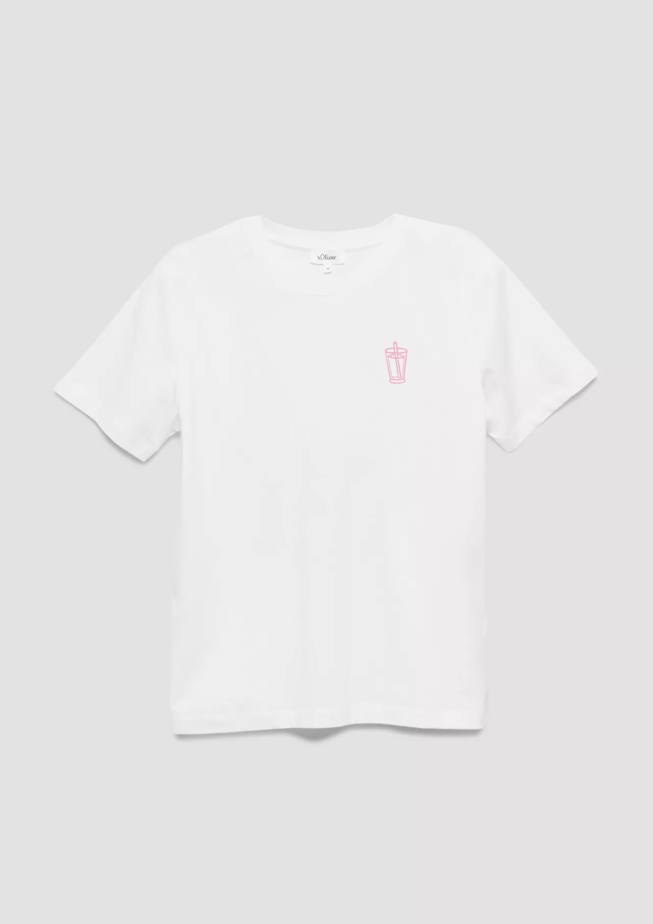 S. Oliver T-Shirt met Backprint - White