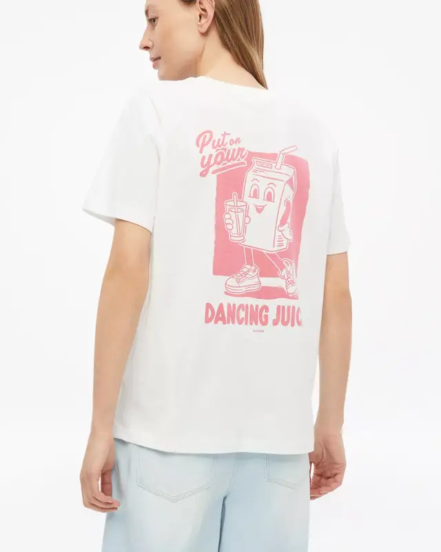 S. Oliver T-Shirt mit Backprint - White