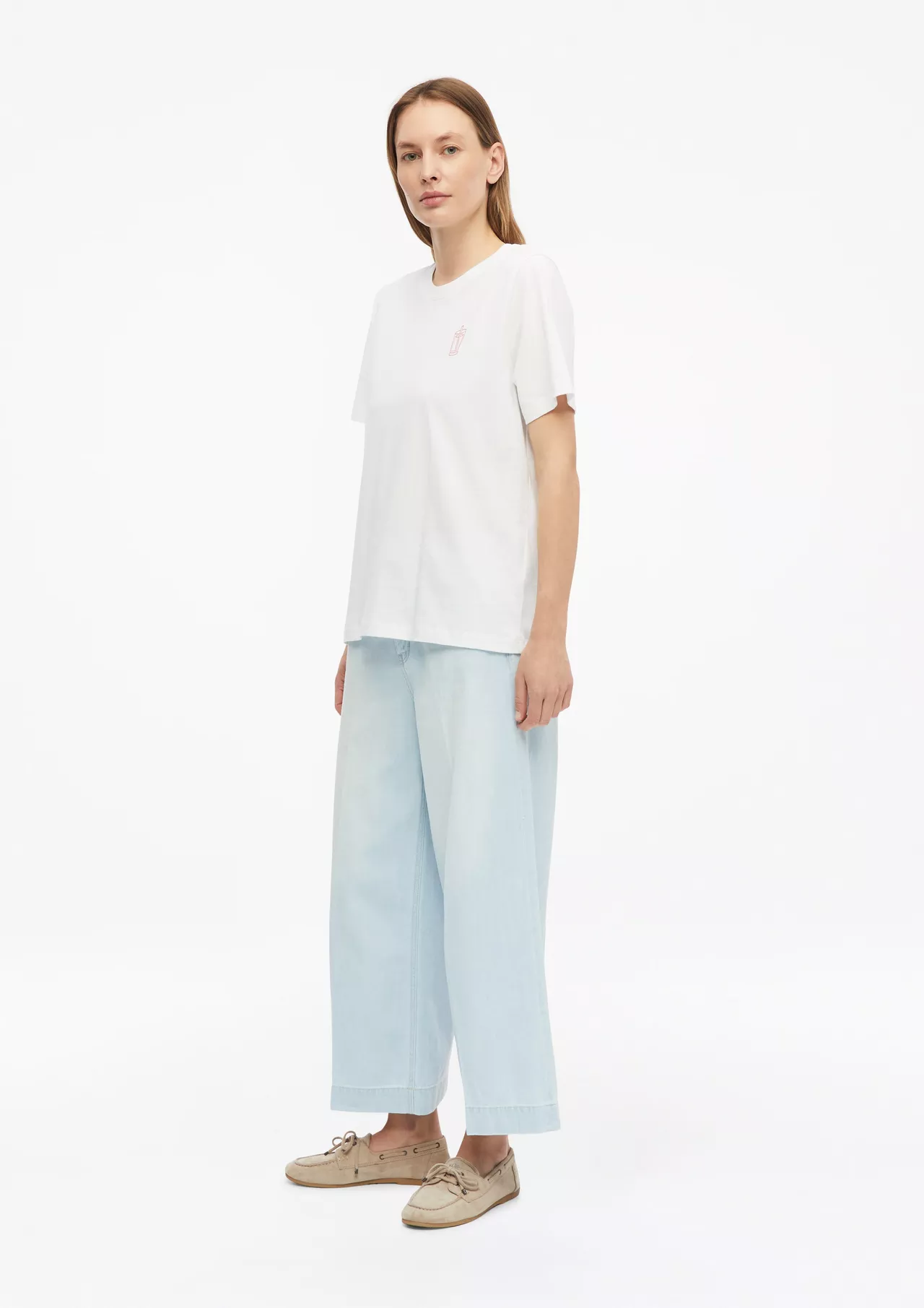 S. Oliver T-Shirt mit Backprint - White