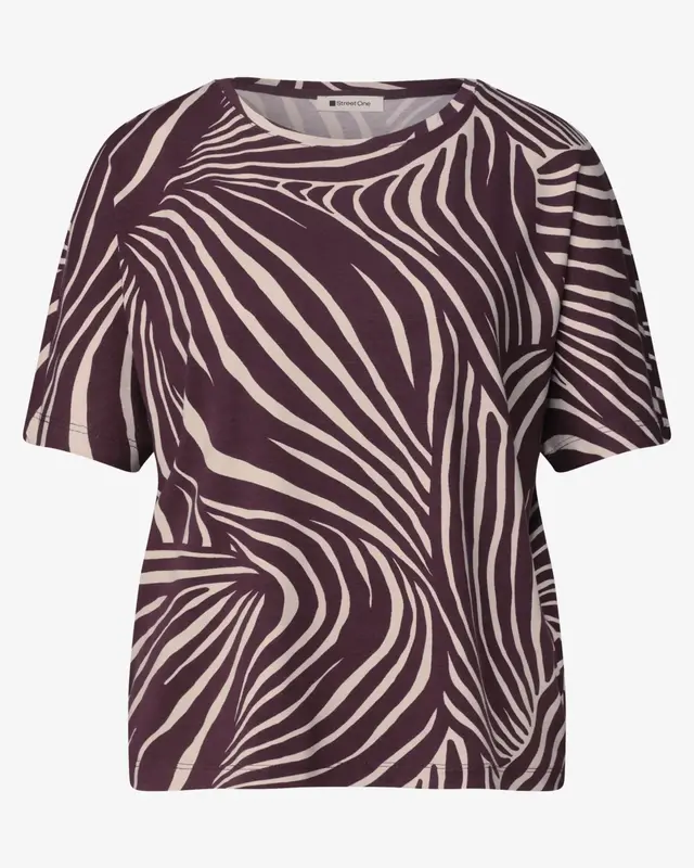 Street One Print Shirt Crista - Rustic Rouge