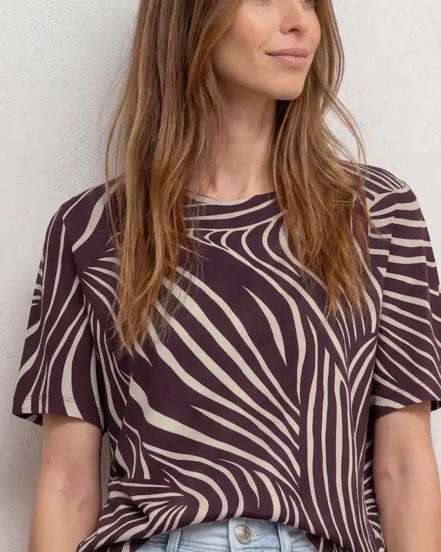 Street One Print Shirt Crista - Rustic Rouge