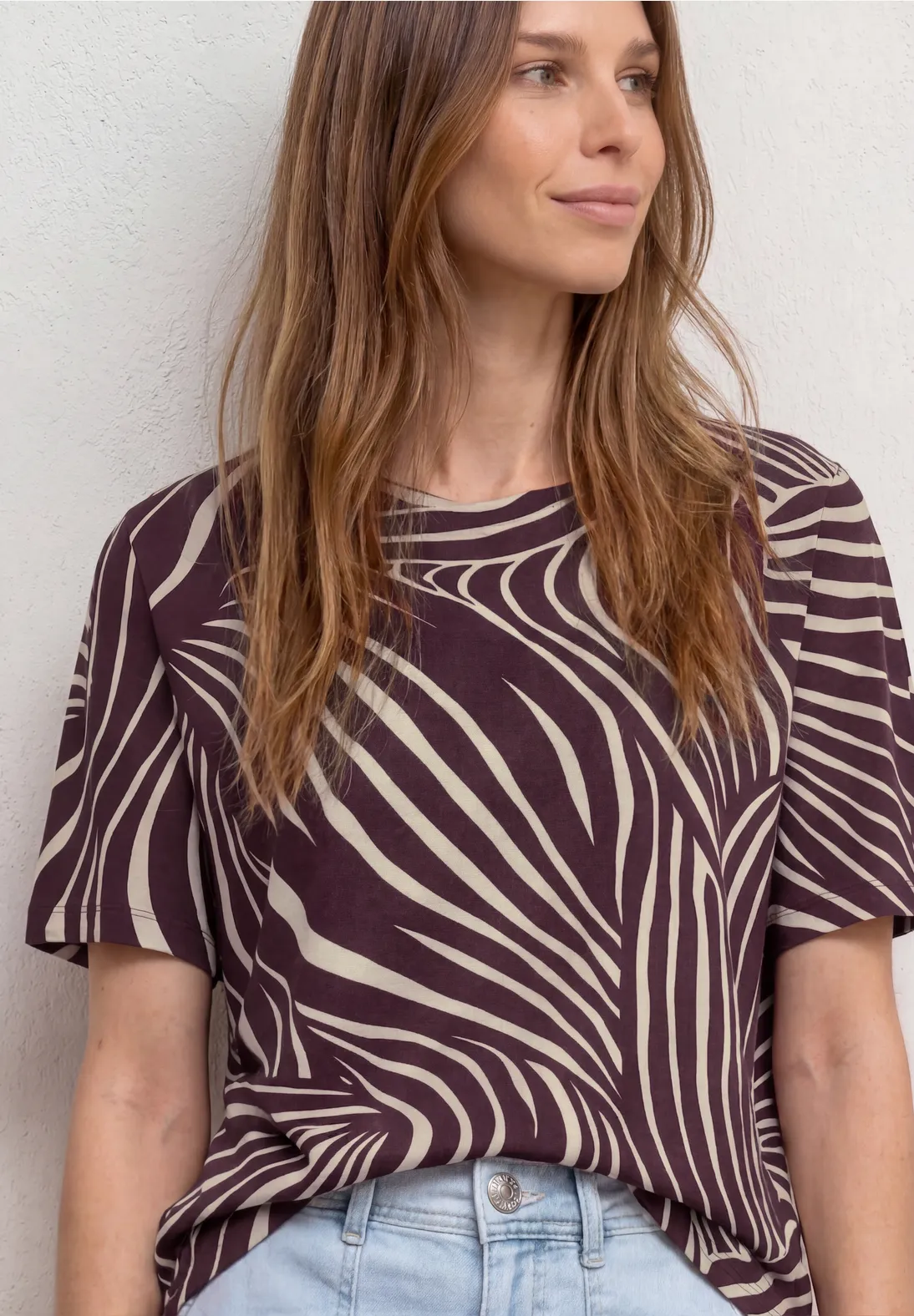 Street One Print Shirt Crista - Rustic Rouge