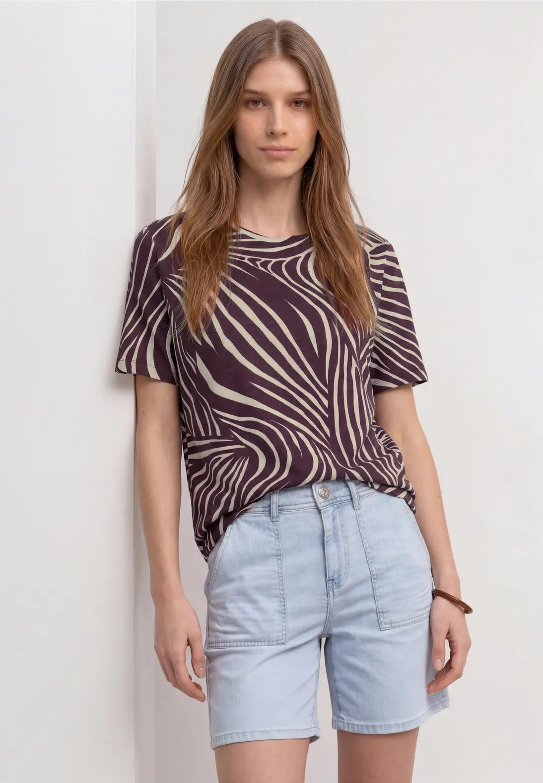Street One Print Shirt Crista - Rustic Rouge