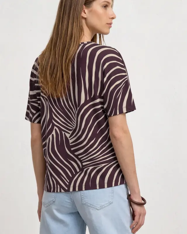 Street One Print Shirt Crista - Rustic Rouge