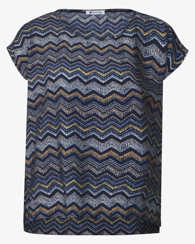 Street One Bluse mit Round Neck - Frozen Wave