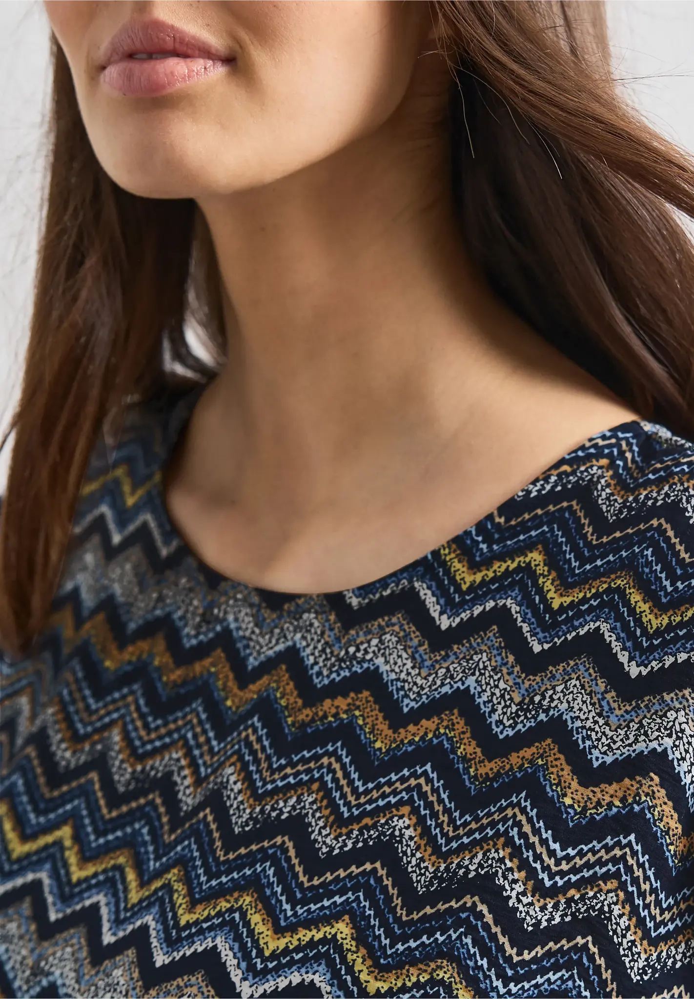 Street One Blouse with Round Neckline - Frozen Wave